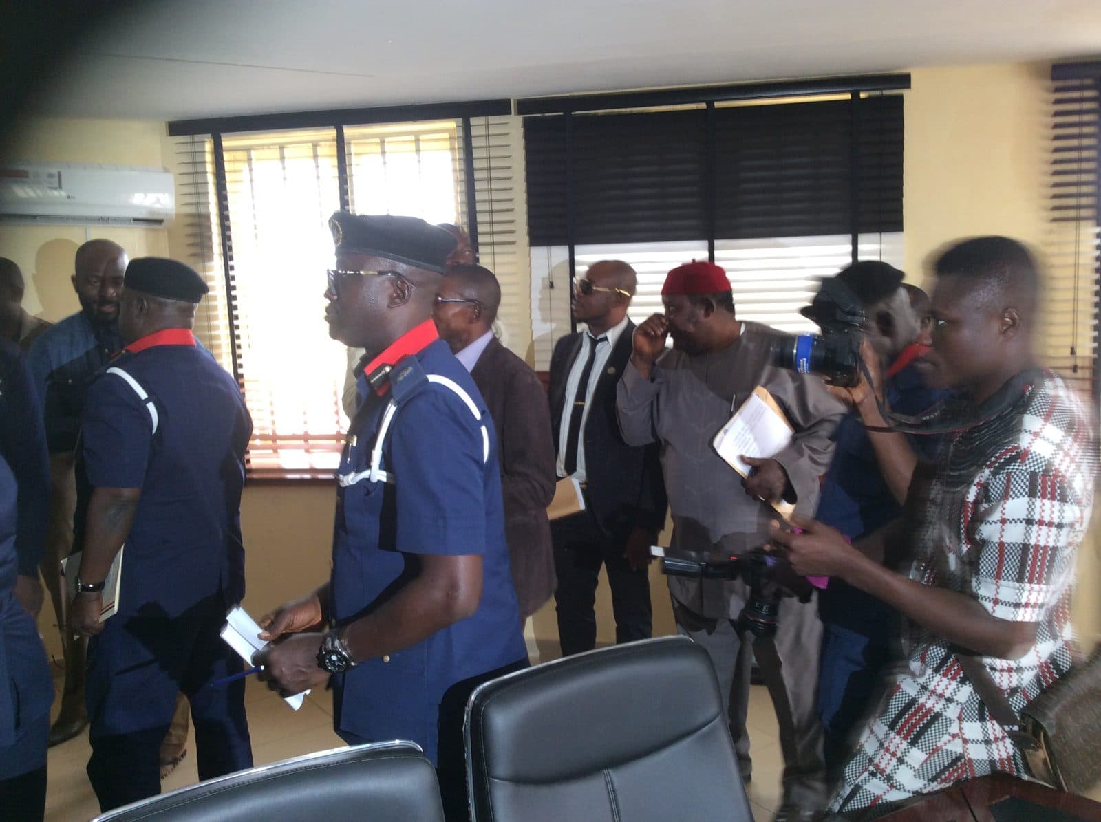 PSA Nigeria delegation at a government security agency office