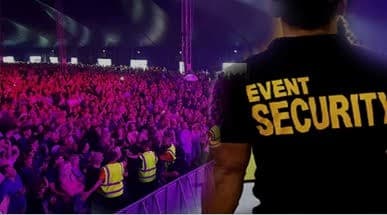 Security officer on duty at an outdoor festival
